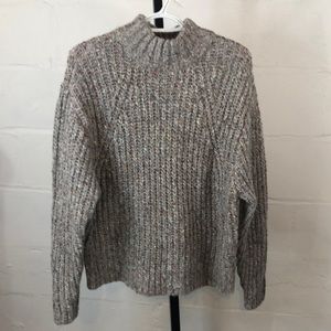 A New Day Mock Neck Chunky Sweater Size S Gray/Multicolor Fleck Long Sleeve NWT